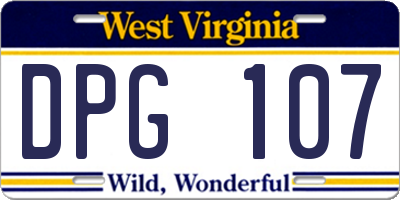 WV license plate DPG107