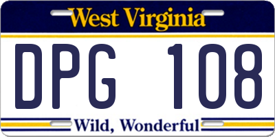 WV license plate DPG108
