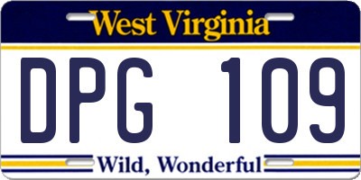 WV license plate DPG109