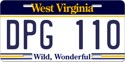 WV license plate DPG110