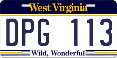 WV license plate DPG113