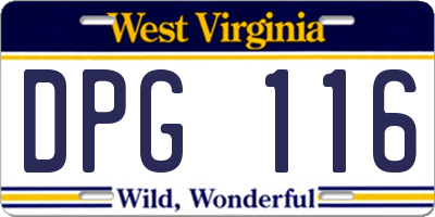 WV license plate DPG116