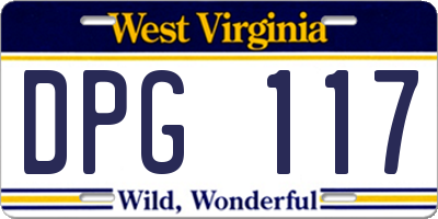 WV license plate DPG117