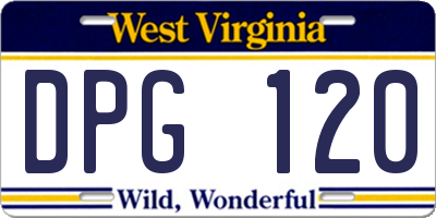 WV license plate DPG120
