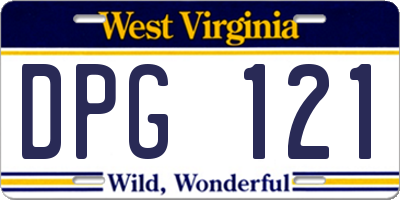 WV license plate DPG121