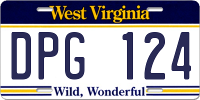 WV license plate DPG124