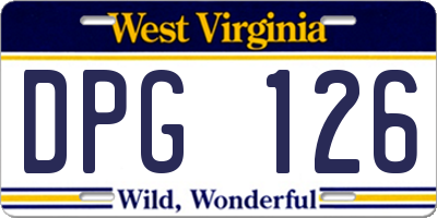 WV license plate DPG126