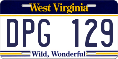 WV license plate DPG129