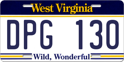 WV license plate DPG130