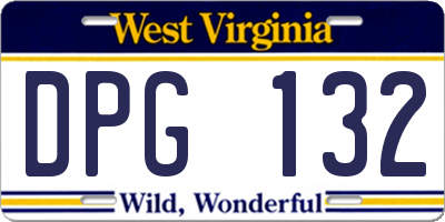 WV license plate DPG132