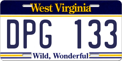 WV license plate DPG133