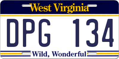 WV license plate DPG134