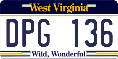 WV license plate DPG136