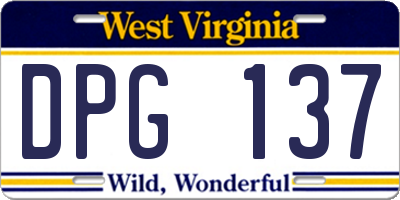 WV license plate DPG137