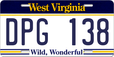 WV license plate DPG138