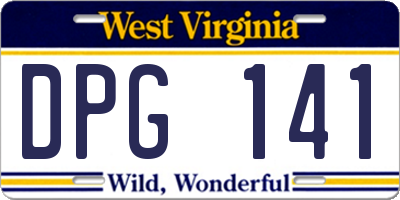 WV license plate DPG141