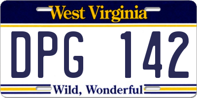 WV license plate DPG142