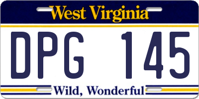 WV license plate DPG145