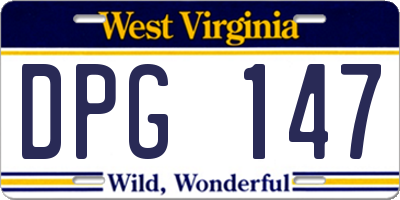 WV license plate DPG147