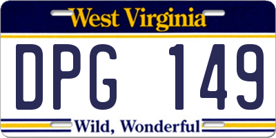 WV license plate DPG149