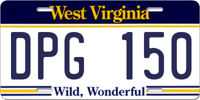 WV license plate DPG150