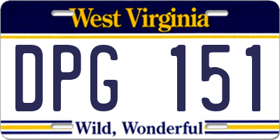 WV license plate DPG151