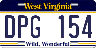 WV license plate DPG154