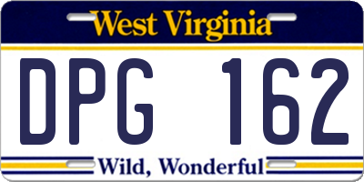 WV license plate DPG162
