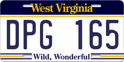 WV license plate DPG165