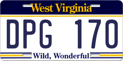 WV license plate DPG170