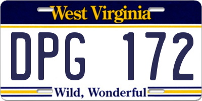 WV license plate DPG172