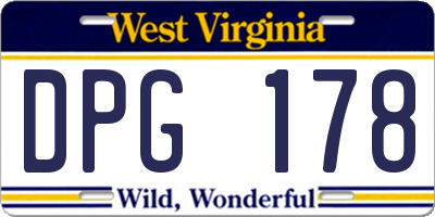 WV license plate DPG178