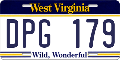 WV license plate DPG179