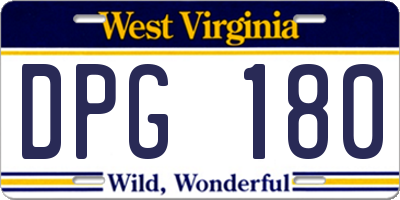WV license plate DPG180