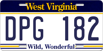 WV license plate DPG182