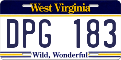 WV license plate DPG183