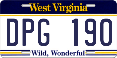 WV license plate DPG190