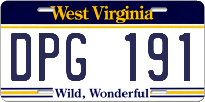 WV license plate DPG191