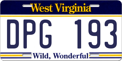 WV license plate DPG193