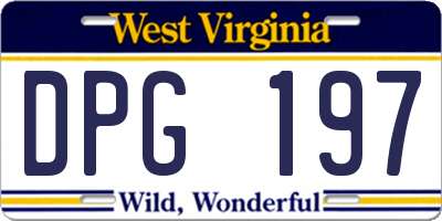 WV license plate DPG197
