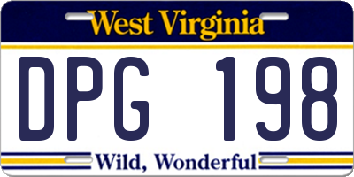 WV license plate DPG198