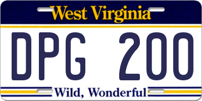 WV license plate DPG200
