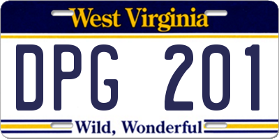 WV license plate DPG201