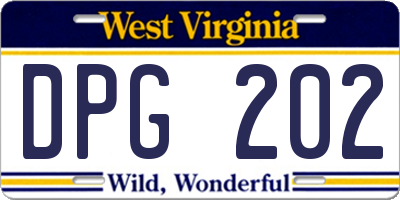 WV license plate DPG202