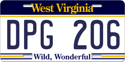 WV license plate DPG206