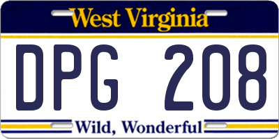 WV license plate DPG208