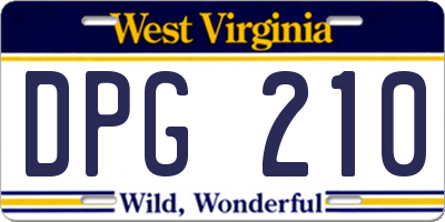 WV license plate DPG210