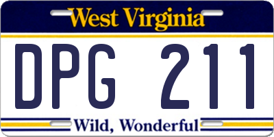 WV license plate DPG211