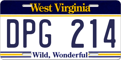 WV license plate DPG214