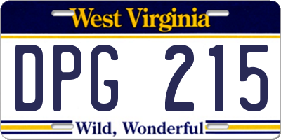 WV license plate DPG215